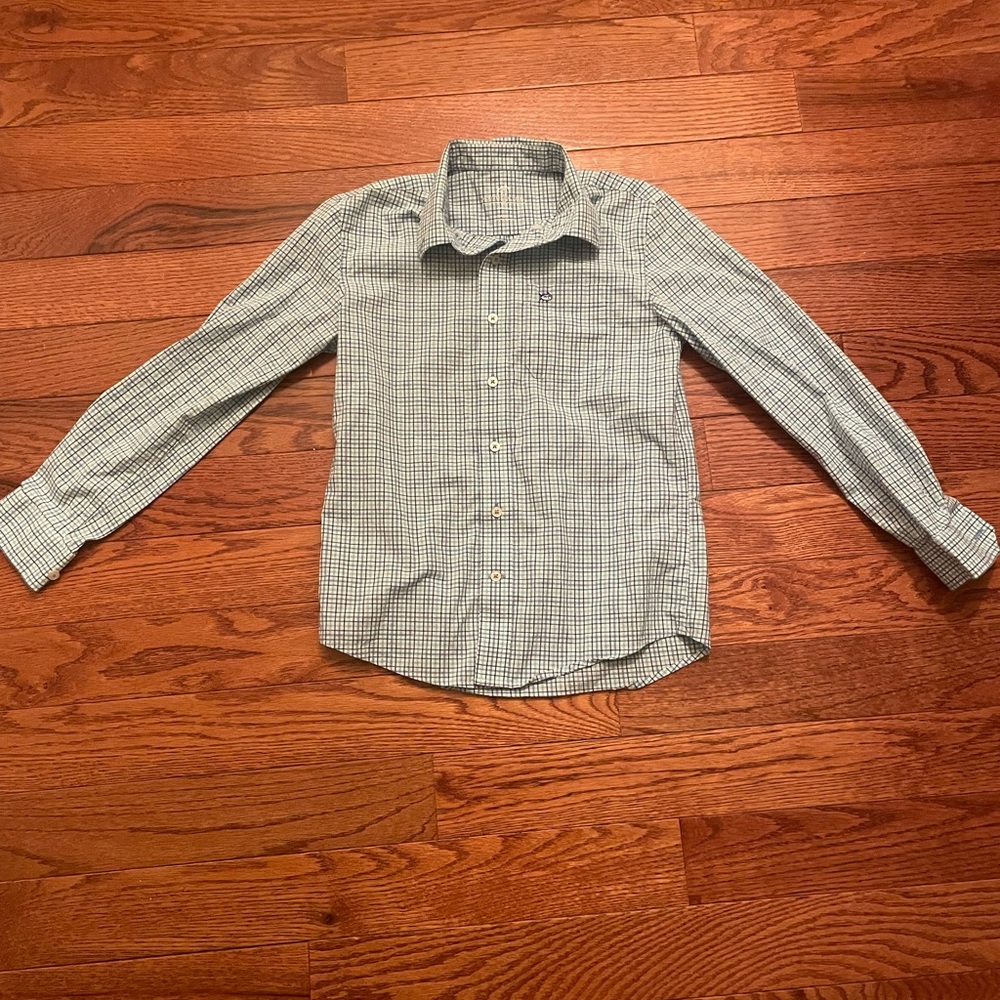Southern Tide Blue and Green Checkered Button Down Shirt